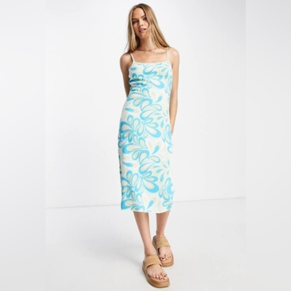 NA-KD X Miss Lisibell jacquard knitted midi dress in paisley print